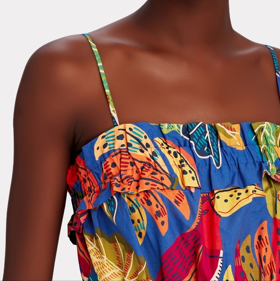FARM Rio Blue Beaks & Bananas Tiered Midi Dress - Picture 5 of 8
